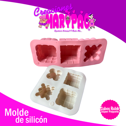 Moldes De Silicon Cubos Rubik Velas Súper Pack