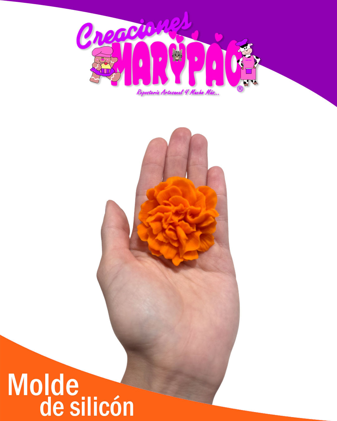 Molde De Silicón Flor de Cempasúchil Velas Día de Muertos Pack 2 Piezas🧡