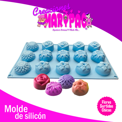 Molde De Silicón Flores Chicas Jabones Bocadillos