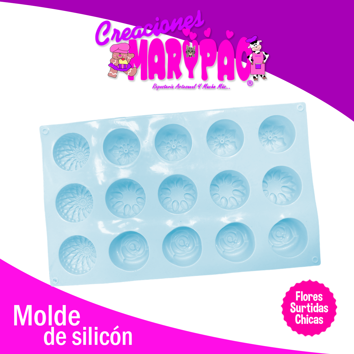 Molde De Silicón Flores Chicas Jabones Bocadillos