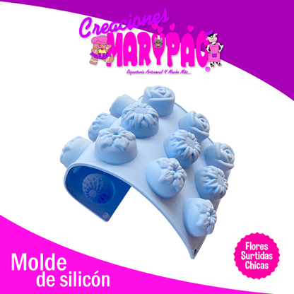 Molde De Silicón Flores Chicas Jabones Bocadillos