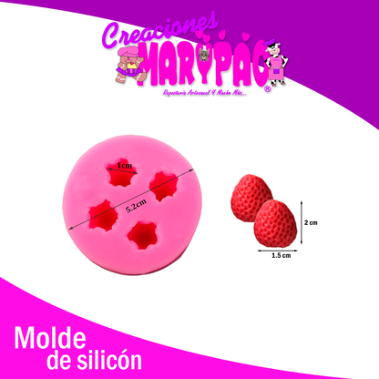 🍓Moldes De Silicón Pack Velas Postres: Fresas y Blueberries 🍇