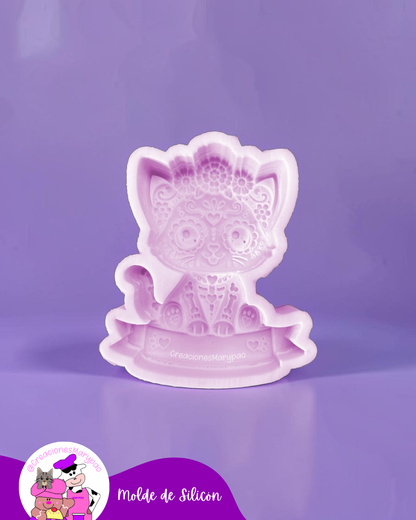 🐾💀Moldes de Silicón Perrito y Gatito Calavera✨