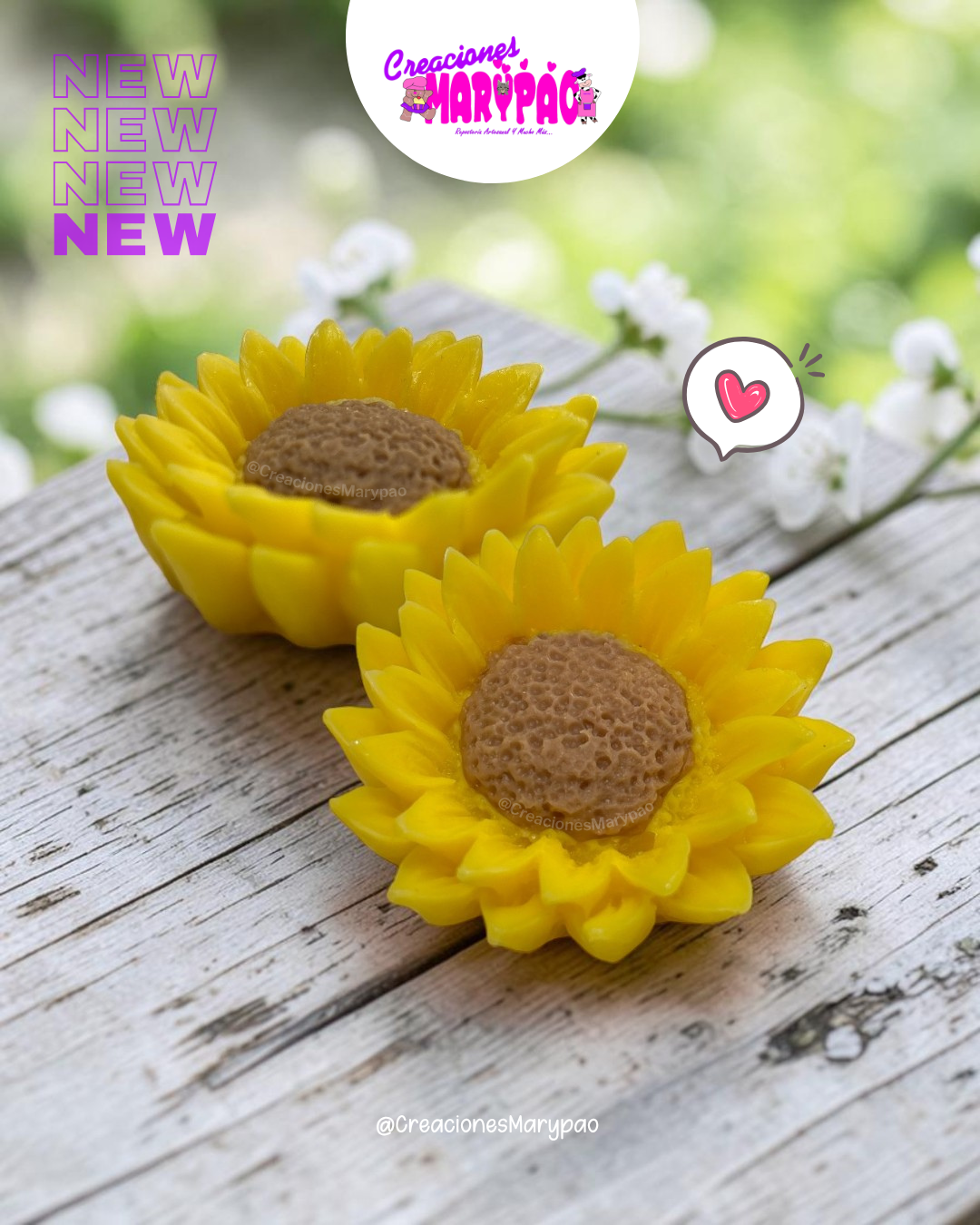 🌻 Molde de Silicón Girasol 6.5 cm para Velas, Jabones y Manualidades