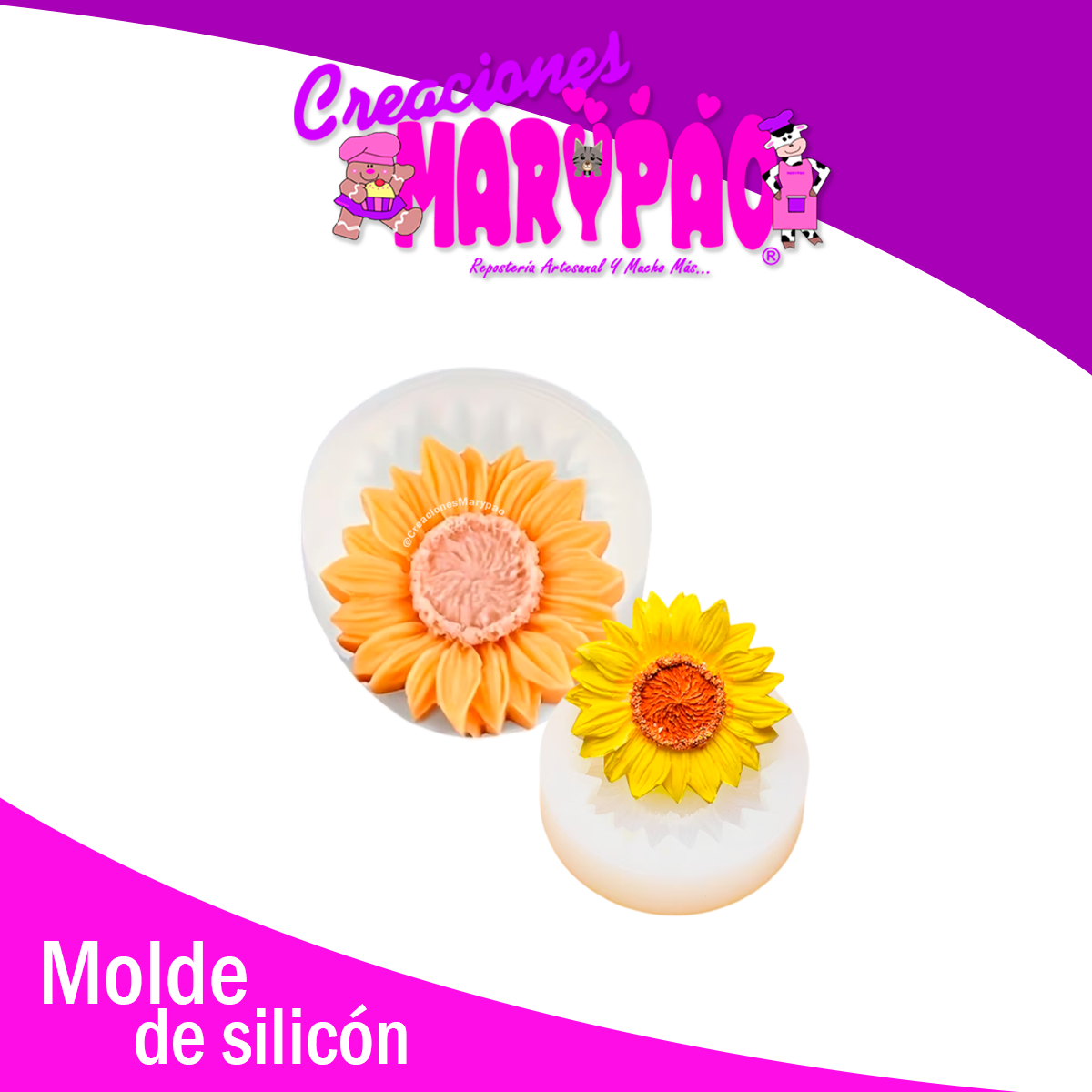 🌻✨ Pack de 2 Moldes de Silicón Girasol – Dos Tamaños, Infinitas Creaciones ✨🌻Velas y más