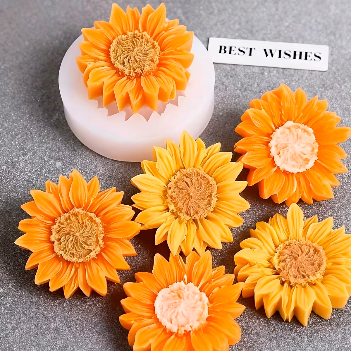 🌻✨ Pack de 2 Moldes de Silicón Girasol – Dos Tamaños, Infinitas Creaciones ✨🌻Velas y más