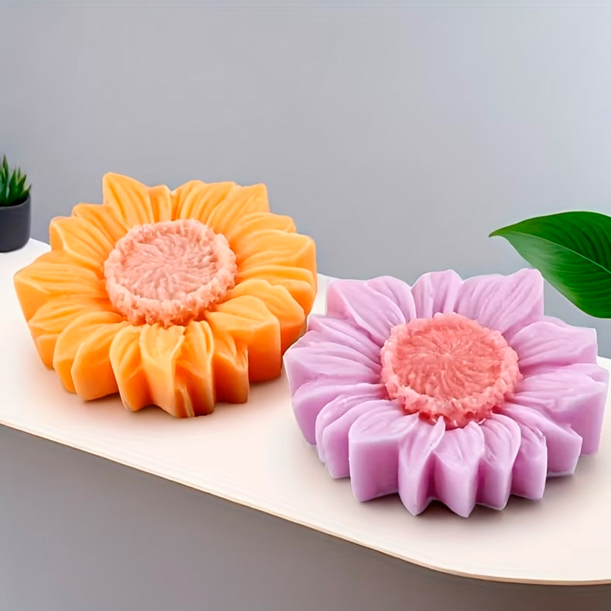 🌻✨ Pack de 2 Moldes de Silicón Girasol – Dos Tamaños, Infinitas Creaciones ✨🌻Velas y más