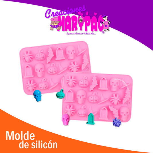 🎃 Pack de 2 Moldes de Silicón – Diseños Halloween Mini 💀