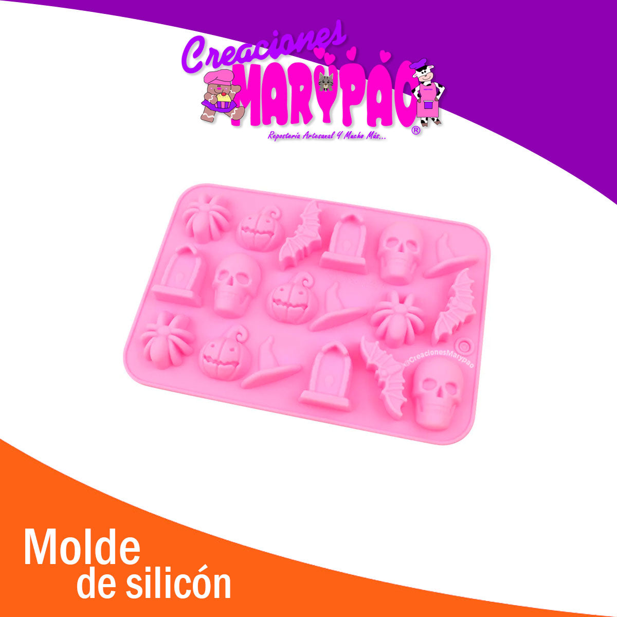 🎃 Pack de 2 Moldes de Silicón – Diseños Halloween Mini 💀
