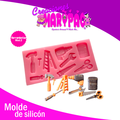 Molde Silicón Herramientas Mini Mod. 2