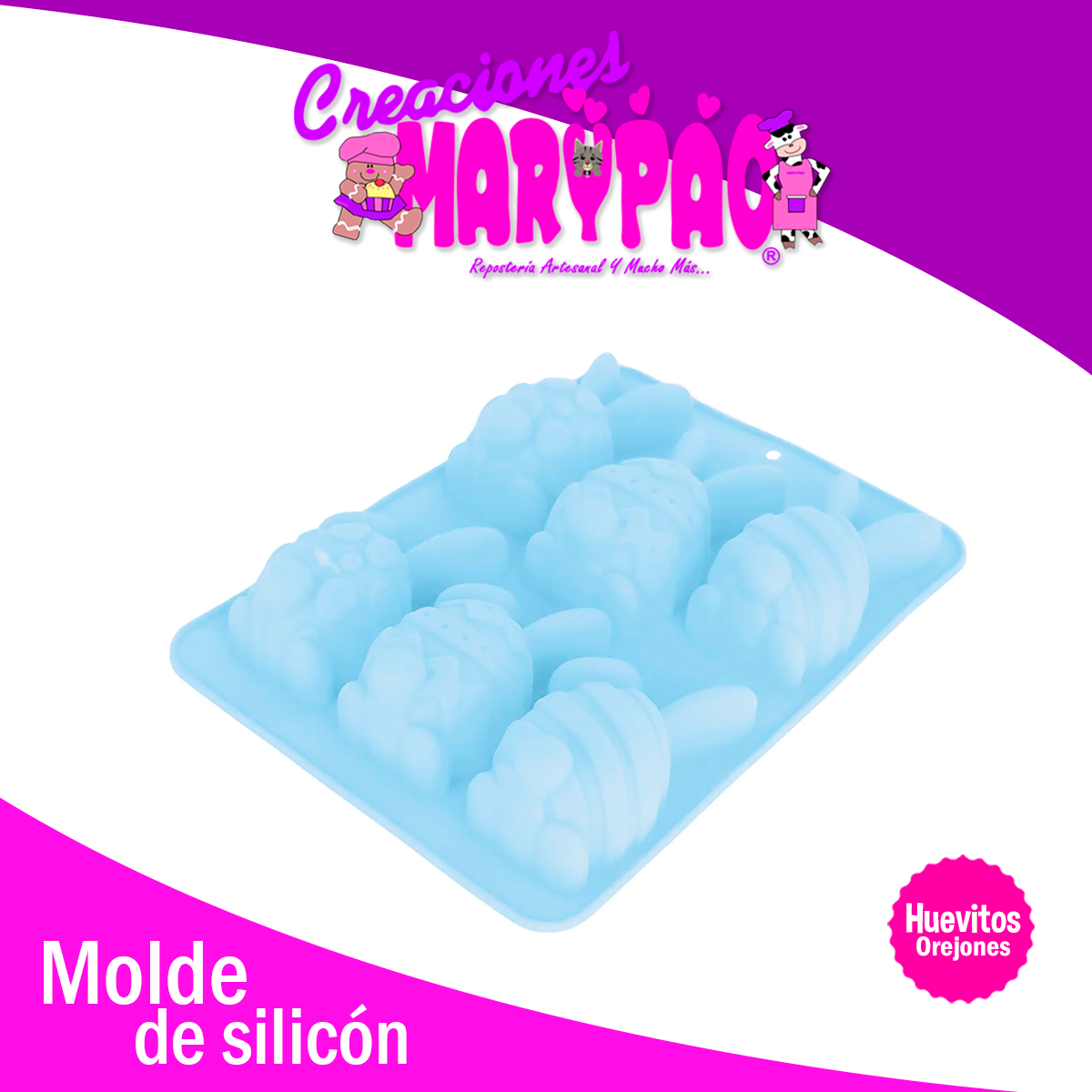 Molde Silicón Huevitos Orejones Pascua