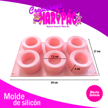 Molde De Silicón Macetas Redondas