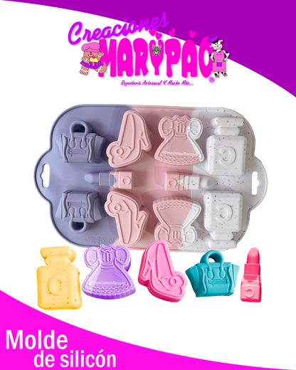 Molde de Silicón Fashion Girl: Accesorios Mujer Maquillaje 👠