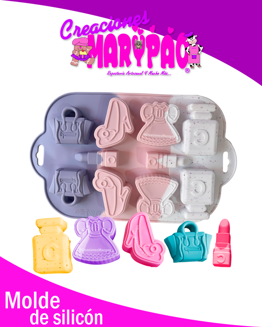 Molde de Silicón Fashion Girl: Accesorios Mujer Maquillaje 👠