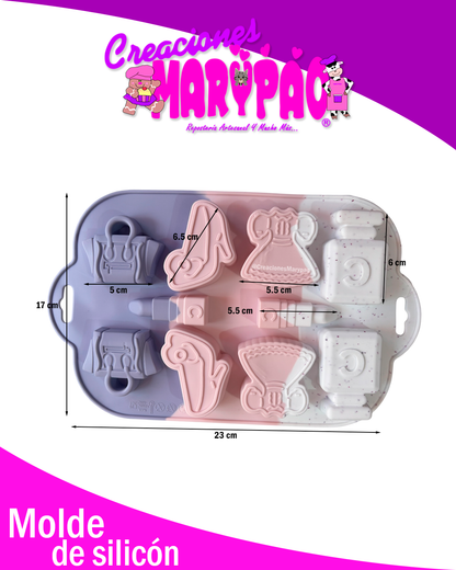 Molde de Silicón Fashion Girl: Accesorios Mujer Maquillaje 👠