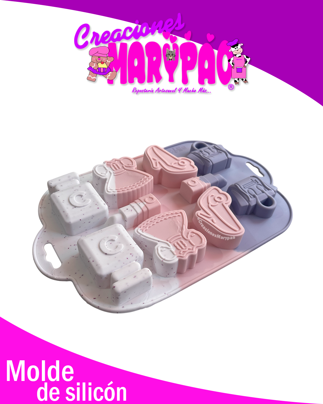Molde de Silicón Fashion Girl: Accesorios Mujer Maquillaje 👠