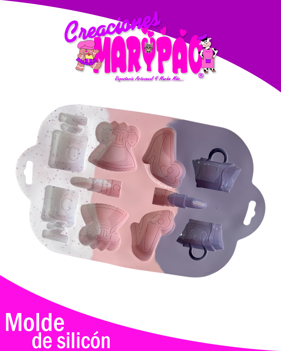 Molde de Silicón Fashion Girl: Accesorios Mujer Maquillaje 👠