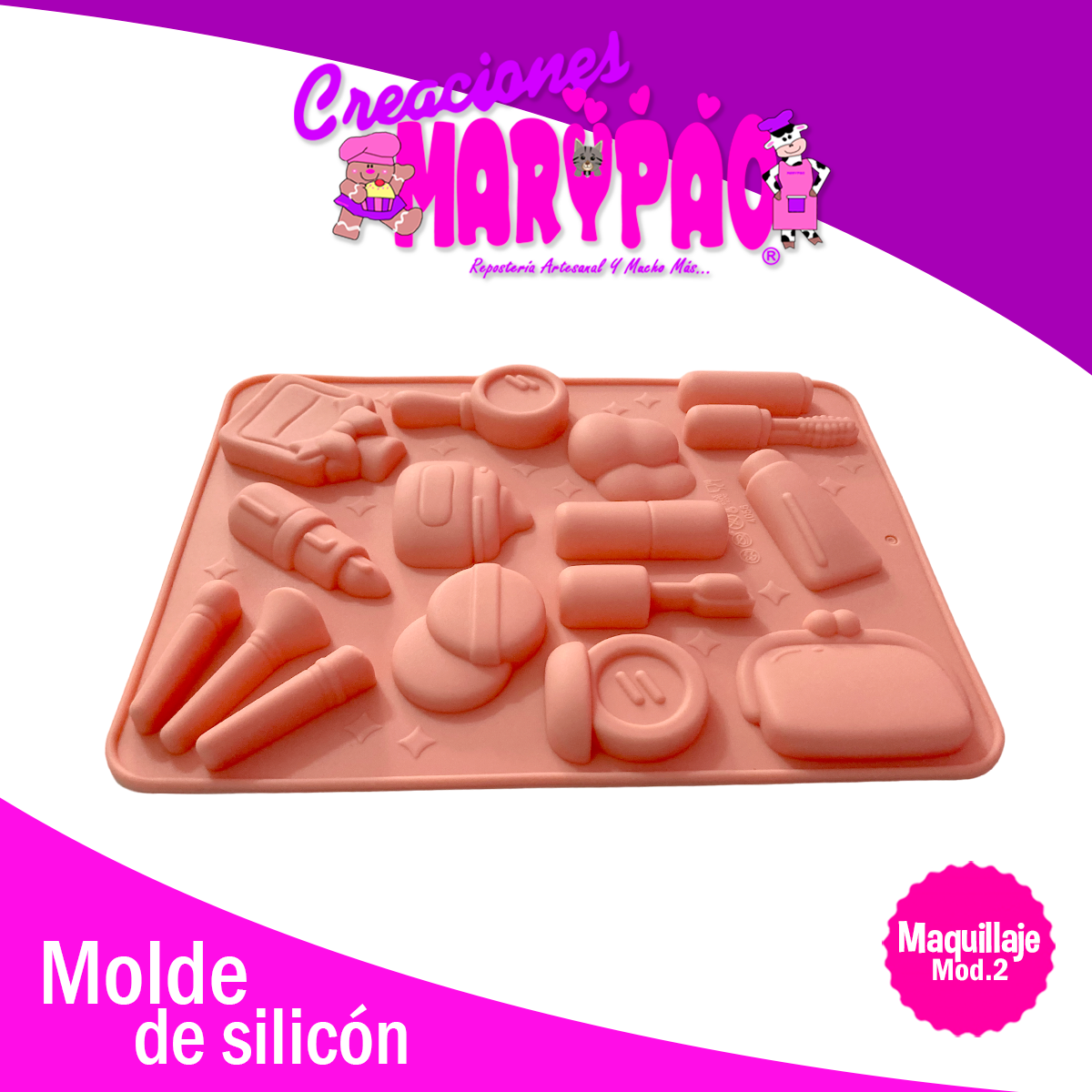 Molde De Silicón Maquillaje Mujer