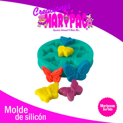 Molde De Silicón Mariposas Surtidas Fondant