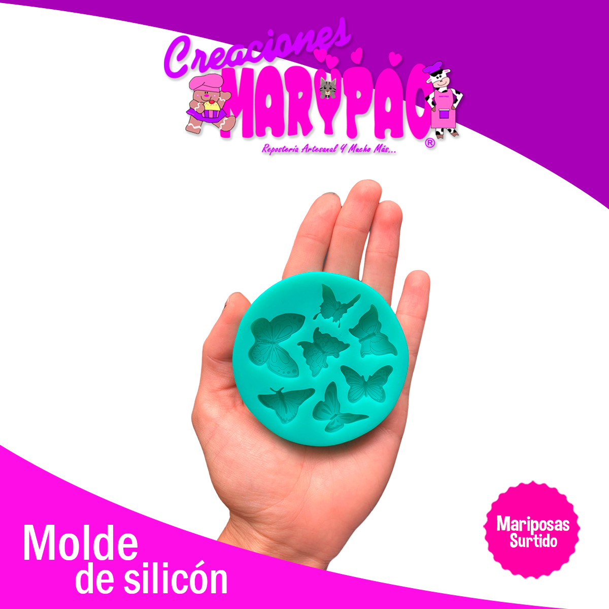 Molde De Silicón Mariposas Surtidas Fondant