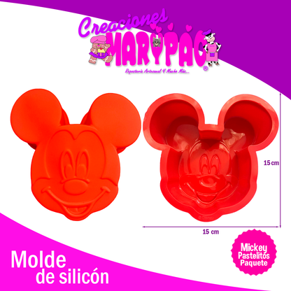 Moldes De Silicón Personajes Mickey, Minnie y Spideraman Paquete Pastelitos