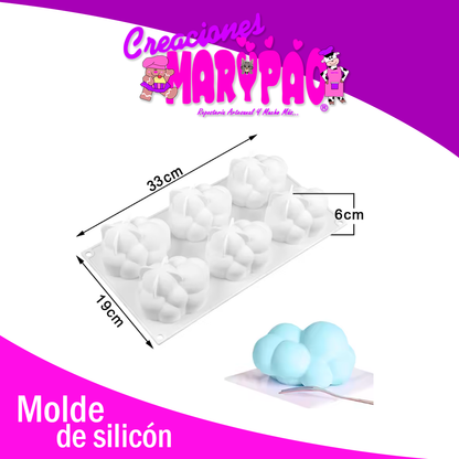☁️✨ Molde de Silicón Nubes 3D (Burbujas) ✨☁️