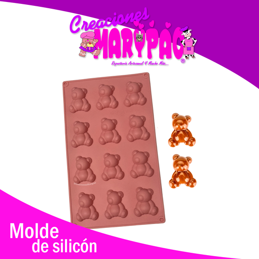 🧸 Molde de Silicón Osito – Diseño Tierno 12 cavidades🧸