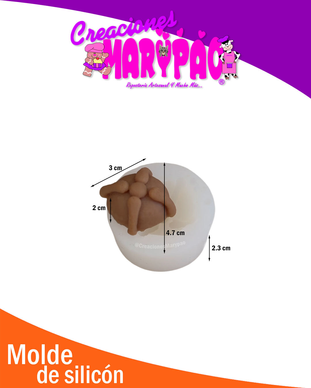 Molde De Silicón Pan de Muerto Velas Pack 2 Piezas 3 cm