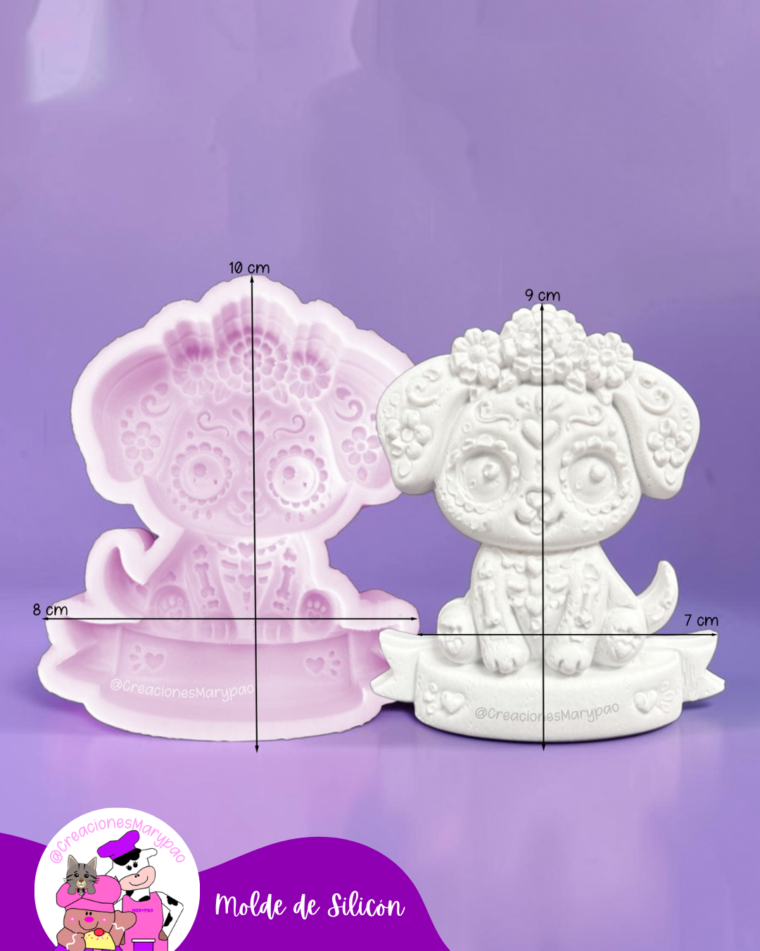 🐾💀Moldes de Silicón Perrito y Gatito Calavera✨