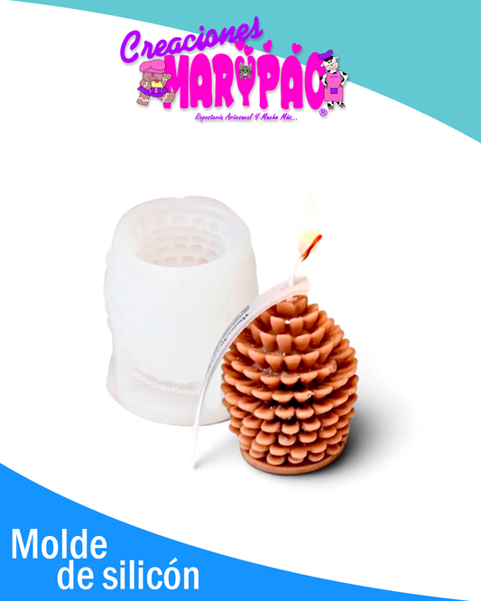 🎄 Molde de Silicón Velas Navidad Piña 6.5 cm