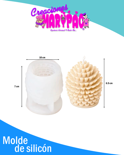 🎄 Molde de Silicón Velas Navidad Piña 6.5 cm