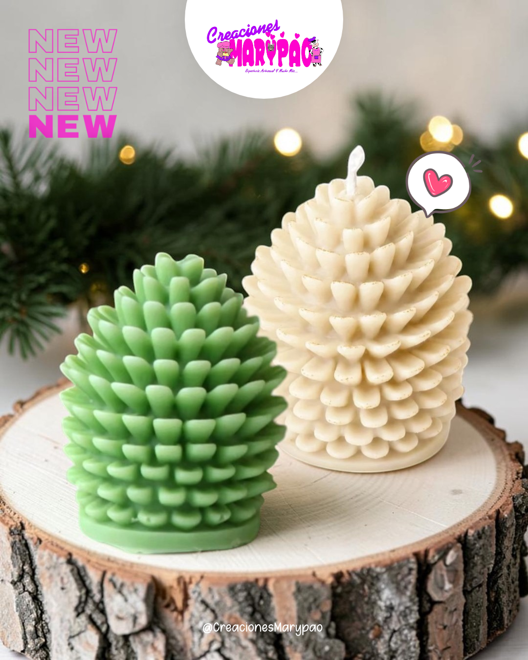 🎄 Molde de Silicón Velas Navidad Piña 6.5 cm
