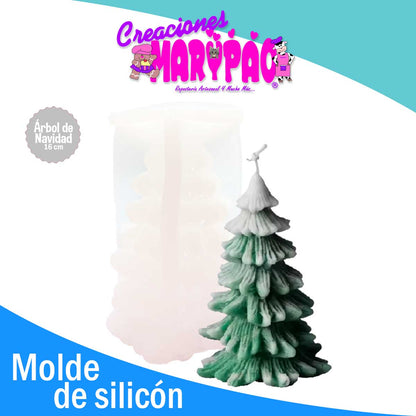 Molde De Silicón Árbol de Navidad Grande 16 cm Velas