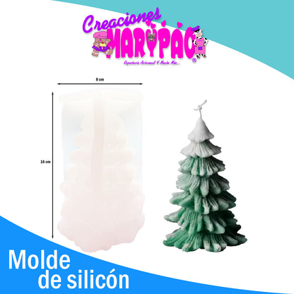 Molde De Silicón Árbol de Navidad Grande 16 cm Velas