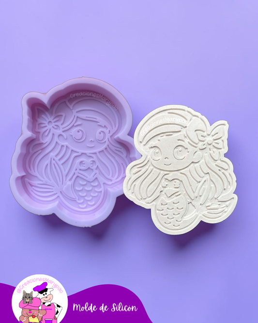 Moldes de Silicón Sirenita y Flounder 🌊🧜‍♀️