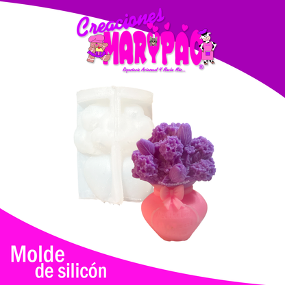 Molde de Silicón Ramo Maceta de Flores Velas🌷🌸