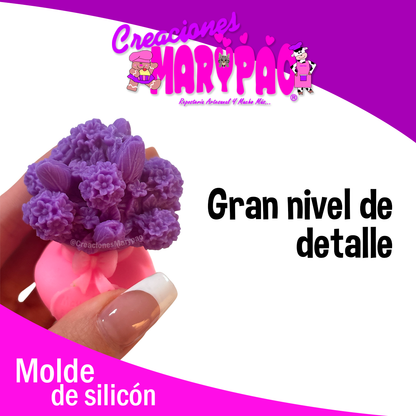 Molde de Silicón Ramo Maceta de Flores Velas🌷🌸