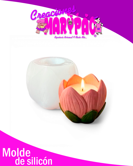 Molde de Silicón Tulipán Porta Velas Macetas Cute🌷🕯️