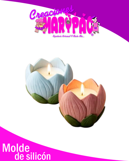 Molde de Silicón Tulipán Porta Velas Macetas Cute🌷🕯️