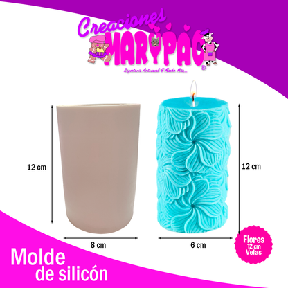 Molde De Silicón Para Velas Flores 12 cm