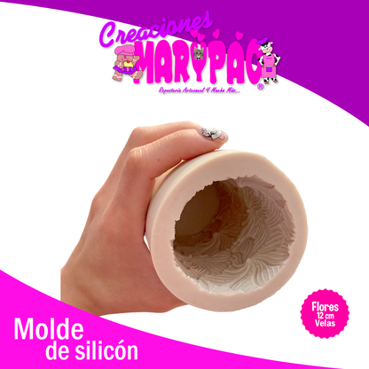 Molde De Silicón Para Velas Flores 12 cm