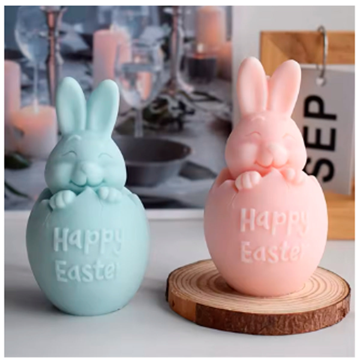 Molde De Silicón Velas Pascua Conejito Huevo 10 Cm 🕯🐰