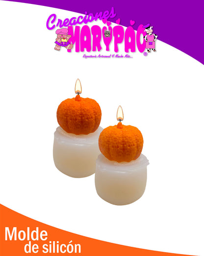 Molde De Silicón Calabaza Velas Pack 2 Piezas🎃