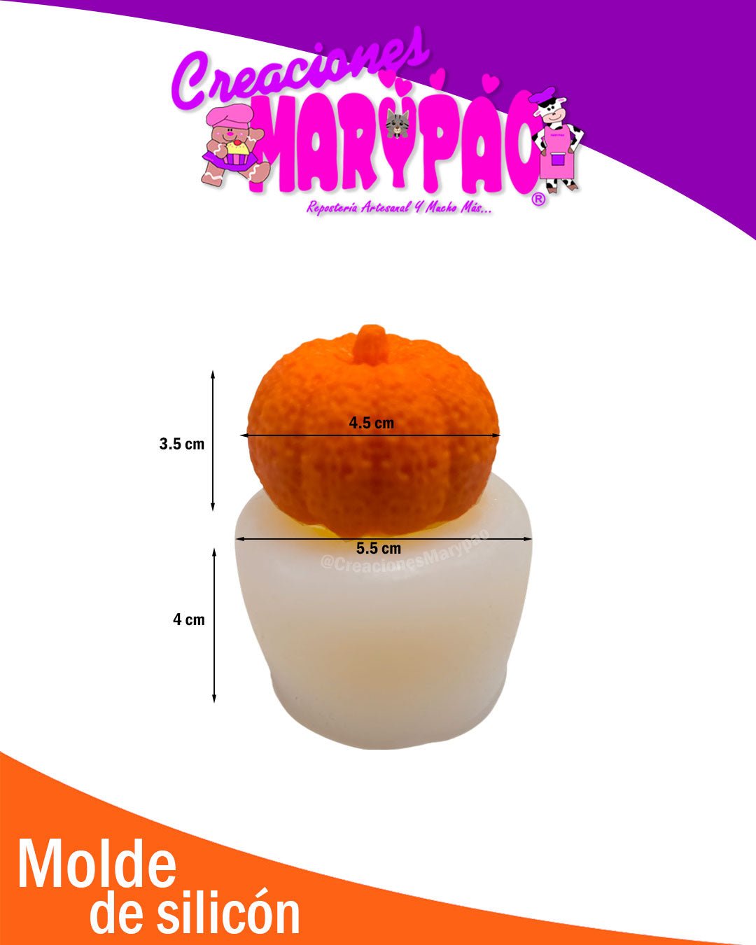 Molde De Silicón Calabaza Velas Pack 2 Piezas🎃