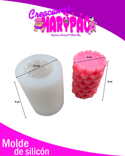 Molde de Silicón Velas Corazones Cilindro 💕✨