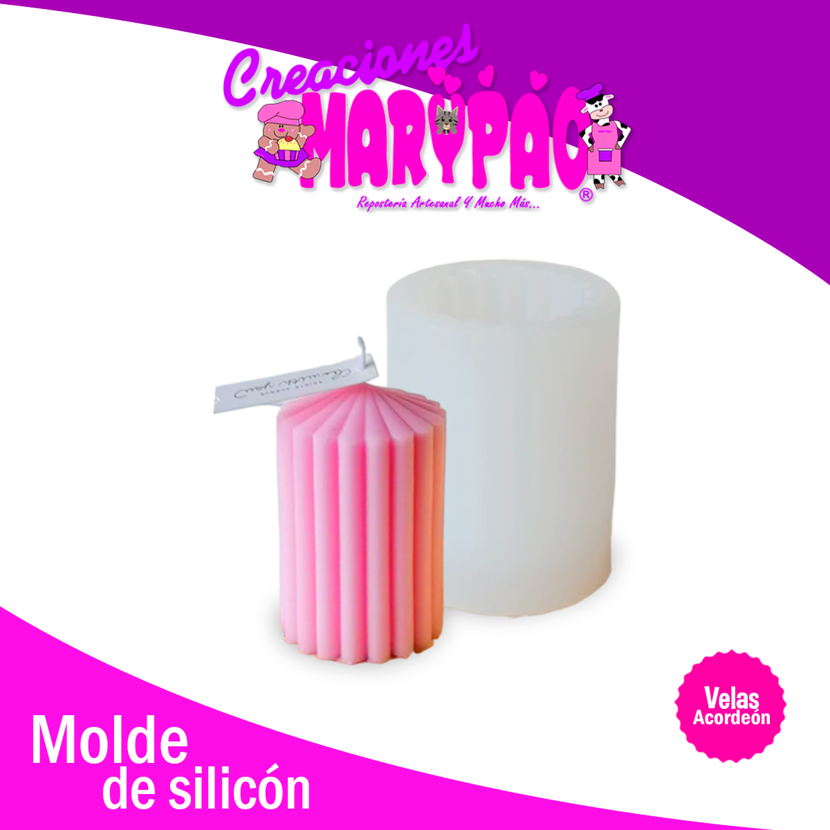 Molde De Silicón Para Velas Acordeón