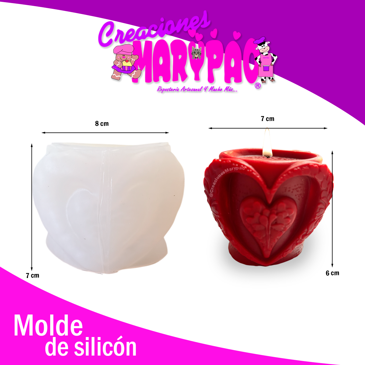 ❤️ Molde de Silicón para Velas Corazón – Diseño Elegante y Romántico🕯️