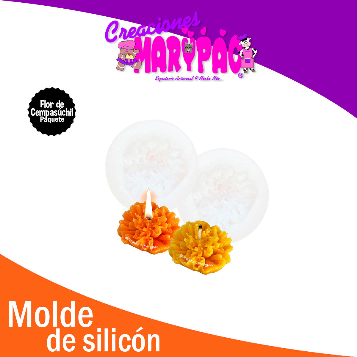 Moldes De Silicón Flor de Cempasúchil Día de Muertos Pack