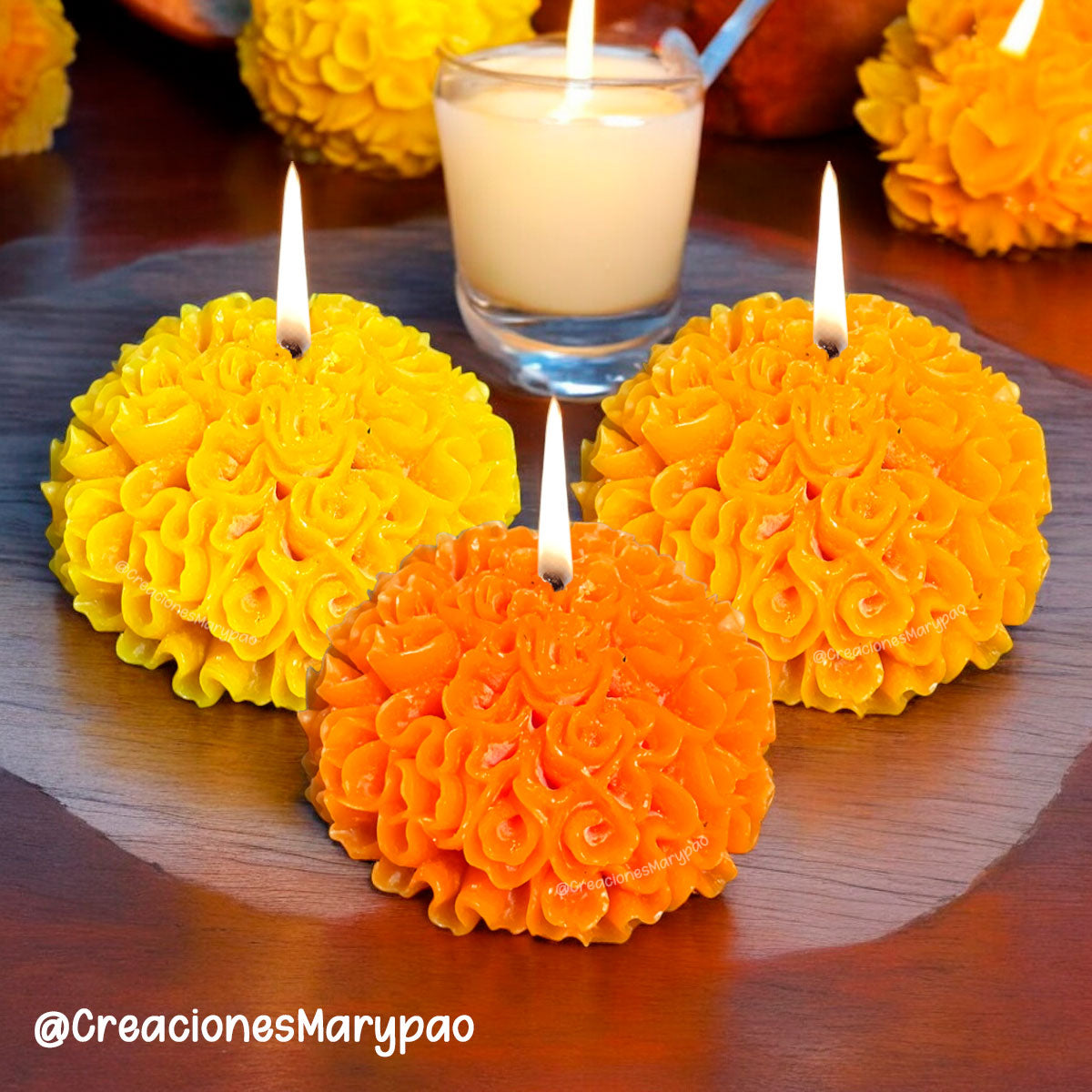 Molde De Silicón Velas Flor de Cempasúchil Grande