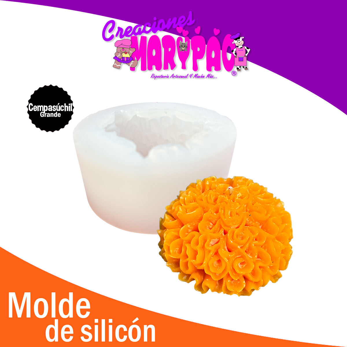 Molde De Silicón Velas Flor de Cempasúchil Grande